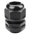 Rock Solid 3/4 Inch IP68 Waterproof Cable Glands With Killer Grip Strain Relief Nylon Cord Connector view at an angle highlighting its texture.
