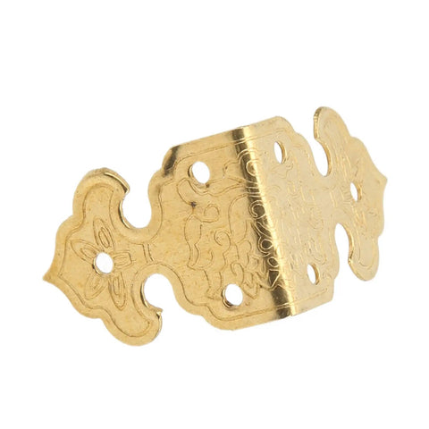 Single brass corner protector from Brass Corner Protectors 10 Pack, Retro Style Dope Metal Border Guards For Wood Boxes And Furniture