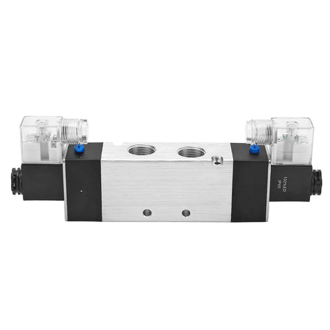 Rock Solid Pneumatic Solenoid Air Valve 3 Position 5 Way DC24V Smooth Shifting Electromagnetic Control Switch No Hassle Quick Install Industrial Automation Plug And Play Powering Forward Reverse Motion