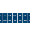 SAE and metric sizes of 5.5 Inch Chrome Plated Nut Driver Set With SAE 3/16 To 1/2 Inch And Metric 5 To 10 Mm, 14 Piece