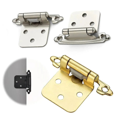 Self Closing Spring Hinge With Screws For Overlay Cabinet Doors Flush Mount 2 Piece Set Retro Green Finish No Fuss Easy