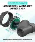 Waterproof 1-Inch Corrosion-Resistant Flow Meter With PTFE Coating showing battery compartment