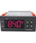 Front view of Dual Stage 12V Digital Temperature Controller Thermostat with 84°F display, relay buttons visible