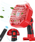 Cordless Jobsite Fan With LED Light And Remote Control 18V Battery Powered 3 Speed 4 Hour Timer Quiet Portable Fan