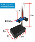 Marble Base Dial Indicator Stand For Precision Measuring And Layout Granite Check Comparator Platform with 6x4x2 inch base, 8 mm hole.