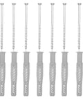 20 Piece Heavy Duty Drywall Hollow Wall Anchor Kit With Silver Expansion Screws For Securing Shelves Cabinets Frames Mirrors Handrails Coat Racks And Other Fixtures In Stud Or Hollow Walls, set of gray anchors and silver screws