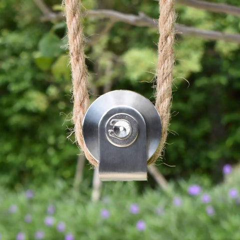 2 Pack U Type Single Wheel Pulley Block With Duplex Bearings, 304 Stainless Steel Heavy Duty Rope Pulley For Material Handling And Moving, Supports 400 Kg, 880 Lb, Fits 3-10 mm Wire Or Hemp Rope, 304 stainless steel pulley on hemp rope