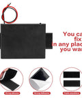 Front view of 2PK 6AA Battery Holder Bringing You A Knockout 9V Charge with attached hook leads and velcro straps.