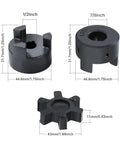 Half To Seven Eighth Inch L Jaw Coupling Set Three Piece Flexible Multi Flex Couplers Made From HT250 Steel With Buna N Rubber Spider