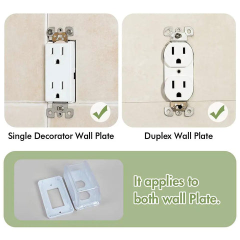 Clear Outlet Cover Box For Baby Safety, Large Plug Covers For Easy Babyproofing Of Sockets, Quick To Install And Use, Transparent