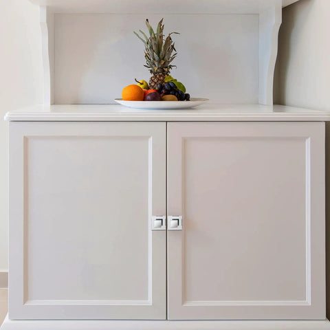 No Drill Adhesive Mirror Cabinet Handles Set 6 Clear Beveled Acrylic Pull Knobs For Cabinets Wardrobes Drawers And Doors Easy Snap On Sleek Square 1.75 Inch Modern Kitchen Bathroom Decor on white cabinet doors