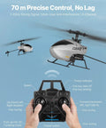 Easy Start RC Helicopter For Beginners With Gyro 2.4GHz Remote OneKey Takeoff And Landing 4 Channel Flight in action with remote controller