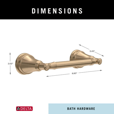 Toilet Paper Holder With Pivoting Roll Rod In Champagne Bronze For Wall Mount Bathroom Organization And Storage Durable Metal
