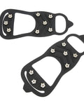 Eight-Tooth Ice Crampons With Flexible Silicone Cover For Shoes Anti Slip Snow Walking And Hiking Gear Stainless Steel Spikes