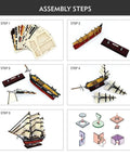 USS Constitution 3D Ship Puzzle For Adults And Teens Realistic Sailing Boat Model Kit 193 Pieces No Scissors No Glue Required Easy To Build Yet Challenging Collectible Display Piece For Home Or Office assembly steps