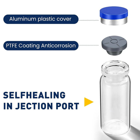 10mL Sterile Glass Vials With Self Healing Injection Ports And Sealing Caps Pack Of 12 Individually Packaged For Safe Medical Injections