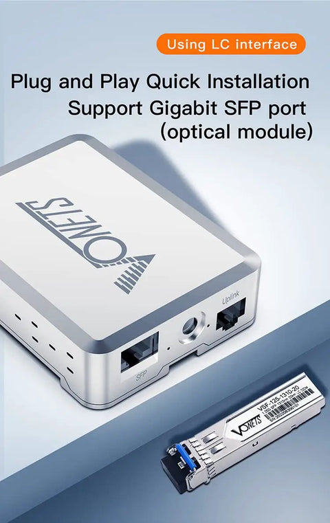 Industrial PoE Gigabit Ethernet Switch With Five Ports, Plug And Play, LC interface for SFP port connection