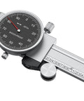 Dial Caliper With Shockproof Black Dial Face, 0-6 In Range, 0.001 In Resolution, Four-Way Measurement, Precision Caliper