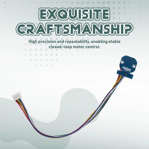Hardcore No Nonsense High Speed BLDC Angle Encoder 14 Bit Precision Magnetic Rotary Position Sensor with wires visible
