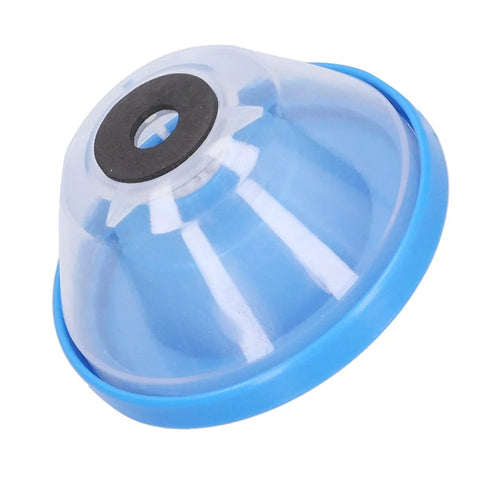 Heavy Duty Electric Drill Dust Collector With Slick Bowl Shield detail of the blue bowl shield with rubber base for dust collection.