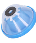Universal Electric Drill Dust Collector Drop In Dirt Catcher with rubber gasket seal, showing transparent catch tray angle.