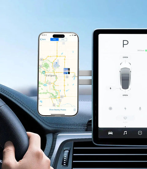 Magnetic Laptop Phone Holder With MagSafe For iPhone 12 To 17 Side Monitor Mount Slim Portable Foldable Computer Bracket in car