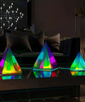 Three Pyramid Modern Table Lamp Led Desk Light With Colorful Transparent Glow 3D Acrylic Home Decor Large Warm Night Light