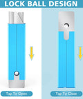Blue DIYSELF box cutter retractable utility knife with metal shell; open and closed states