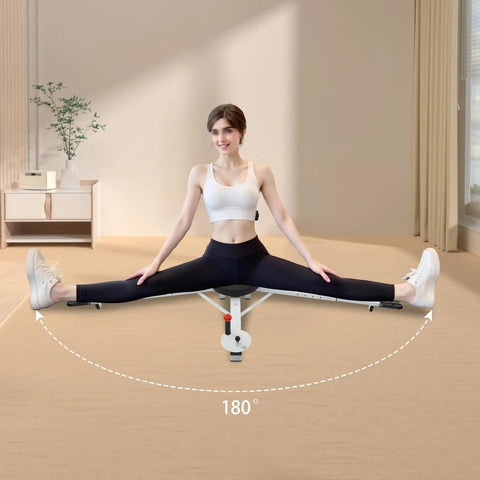 Woman using Heavy Duty Leg Stretcher Training Machine For At Home Use 0 To 180 Degree Split Stretch Equipment for full split