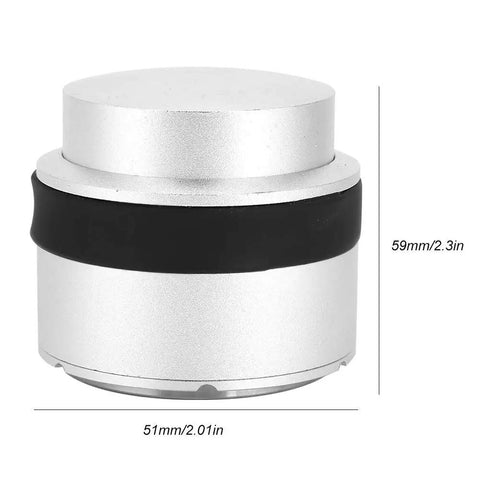51mm Coffee Tamper Press Type Hammer Powder Distributor Leveler Tool, durable aluminum and stainless steel construction.