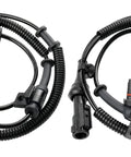 Front Abs Wheel Speed Sensor Pair For 2005 To 2010 Ford F250 And F350 Super Duty Trucks showing two durable ABS sensors with cables.