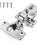 Four Pack Soft Close Cabinet Hinges, No Squeak, 1/2 Inch Overlay, Concealed Cup Hinges With 105 Degree Opening, Includes Screws