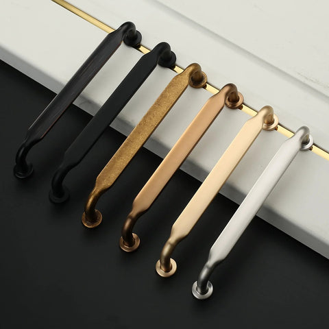 Various metal drawer pulls including the 10 Pack 5 Inch Matte Black Kitchen Cabinet Handles And Drawer Pulls for cupboards.