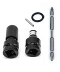 Hot Stuff 5 Piece 1/2 Inch Square To 1/4 Hex Ratchet Adapter Kit Converter Tool Set Wrench Socket Spanner Drill Drive Bit Chuck Gear Up Your Garage With This Sick Combo., black metal adapters and bit