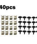 BMW Undertray Fastener Kit 40 Pack With Hex Head Self Tapping Bolts And U Nut Clips For Splash Shield Direct Fit For BMW 1 Series Through 7 Series X1 X3 X5 X6 Z3 And Mini Cooper 40 pcs