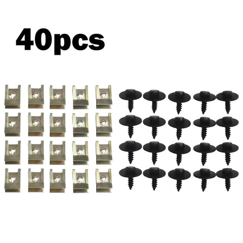 BMW Undertray Fastener Kit 40 Pack With Hex Head Self Tapping Bolts And U Nut Clips For Splash Shield Direct Fit For BMW 1 Series Through 7 Series X1 X3 X5 X6 Z3 And Mini Cooper 40 pcs