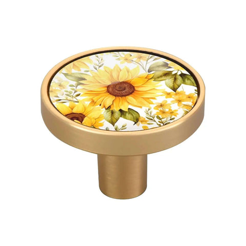 Built Tough As Nails Vintage Sunflower Cabinet Knobs And Drawer Pulls For Kitchen Cupboard Or Dresser Upgrade Set of 4 featuring zinc alloy pull with floral design.