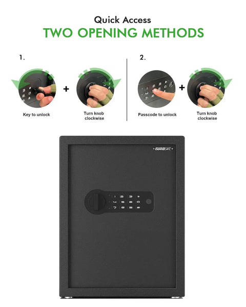 Small Home Safe Box Deluxe Digital Keypad Lock 1.7 Cu Ft Cabinet Safe for Wall or Cabinet Mount in Home Office Hotel Dorm to Stash Jewelry Cash and Valuables Black with two opening methods