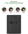 Heavy Duty Wall Safe With Digital Keypad Lock For Home Office Hotel No Brainer Security Storage 1.3 Cubic Feet with two opening methods