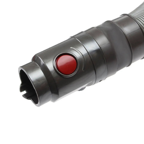 Close-up of grey and red Stretch Hose Attachment for Dyson Upright Vacuums DC40 DC41 DC65 UP13 UP14 UP20 showing connector end.