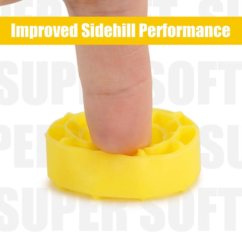 Finger pressing yellow silicone rubber tire insert for 0.7 inch 39-41mm SCX30 RC car tires cushioned grip and durable support