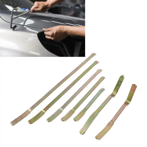 7 Piece Auto Body Repair Kit For Dents And Dings, Dent Repair Rods And Trim Removal Pry Bar, Hail Damage Fix For Cars And Trucks