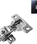 4 Pack One Half Inch Overlay Concealed Cabinet Hinges With Soft Close And 105 Degree Open For Face Frame And Frameless Doors, Satin Nickel Finish