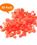 Easy Plug And Play Solderless Quick Splice Wire Connector Kit With 50 Red Color Coded Clips for 22 to 18 Gauge