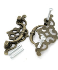 Vintage Antique Brass Bail Pull Handles Set For Wooden Drawers Cabinets And Cupboards Four Pack With Distressed Zinc Alloy Finish