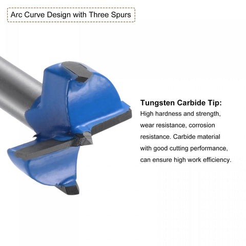 Pro Grade Forstner Drill Bit Set 23mm And 24mm Wood Hole Cutters featuring carbide tip and three spurs for clean drilling.