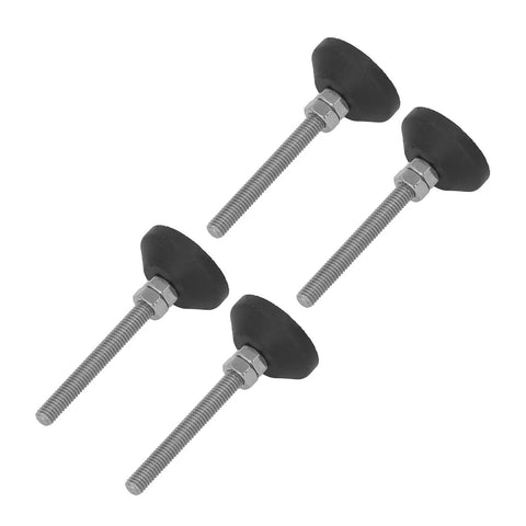 Set of 4 heavy duty adjustable leveling mounts with 50mm rise M6 thread rubber base for machines equipment office and home furniture