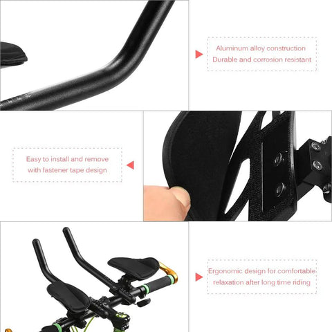 Aluminum Alloy Aero Bar Arm Rest For Bike Handlebar, Go-To Ergonomic Relaxation Pad For Triathlon And Road Cycling, Easy On Off