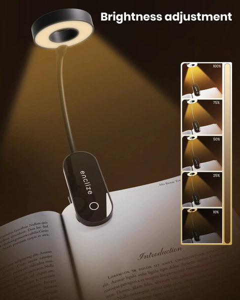 Rechargeable Clip On Book Light With Stepless Dimming And 3 Color Temperatures For Reading In Bed Ideal For Students And Night Owls LED Lamp Black Quick Charge Friendly