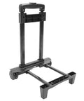 Heavy Duty Folding Hand Truck 110 Lb Capacity Portable Cart With Omniball Wheels, compact black dolly frame with handle.